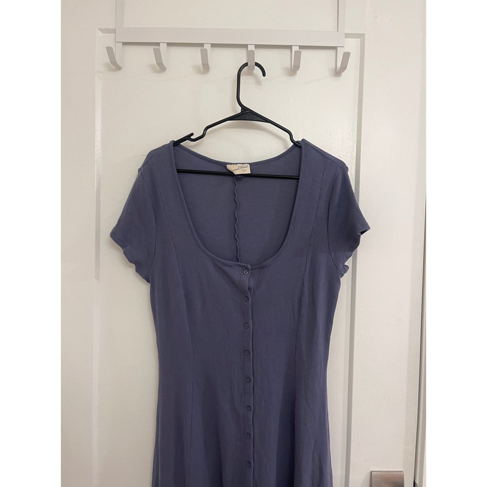 Butter‎ Mom Cotton Scoop Neck Maxi Dress Blue Chic Old Money Euro - Picture 2 of 5